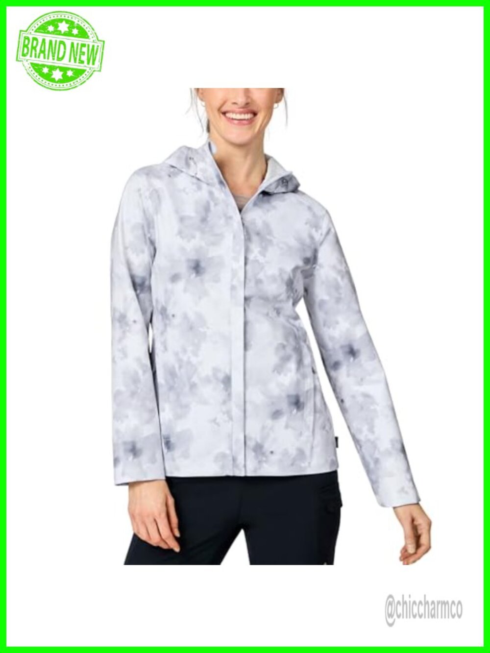 Women's Waterproof Packable Raincoat Fleece Lined Anorak Jacket